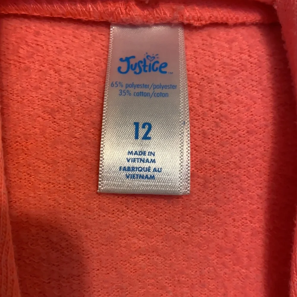 Justice Pink Crop Hoodie size 12 - Picture 5 of 5